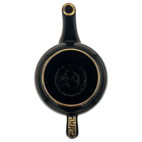 24kt Gold Kratimenos Teapot Black Made In Greece 7” Tall - Picture 6 of 10